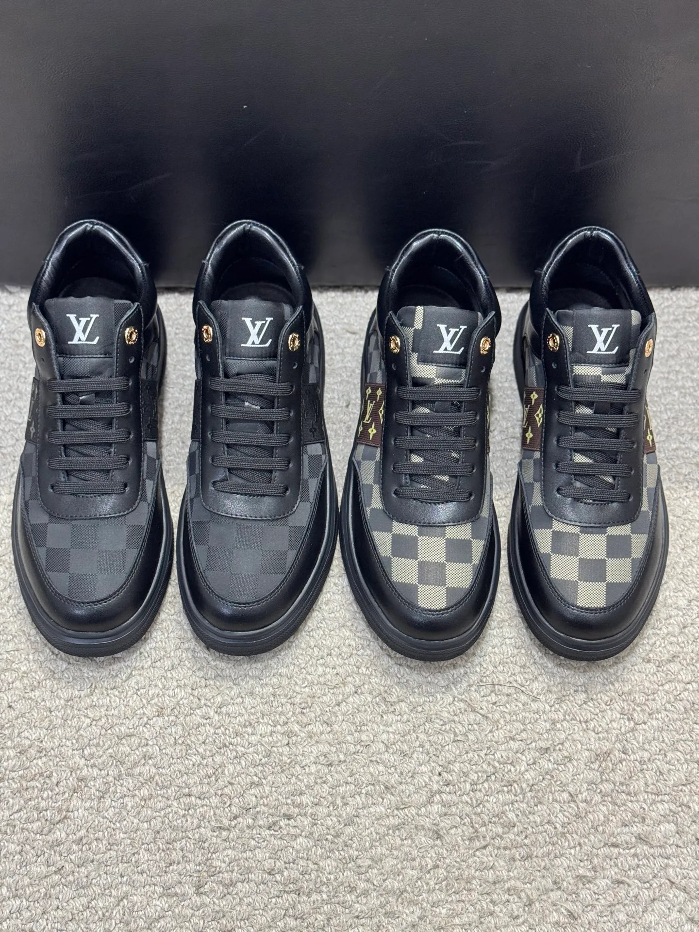 Men's Men's Shoes 💰420 [New Style] 🌂🌂Louis Vuitton😘L Luxurious new men's high-top sports boots, the upper is made of cowhide stitched with Lv plaid, and the style is fashionable. The sheepskin lining is high-end and comfortable, and the original rubber outsole is light and wear-resistant! Purely handmade, details determine quality! Size: 38-44<45 customized